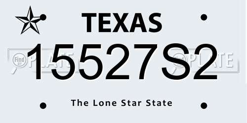 15527S2 Texas License Plate