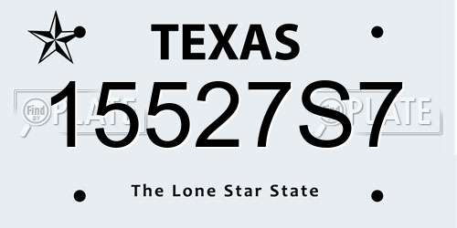 15527S7 Texas License Plate