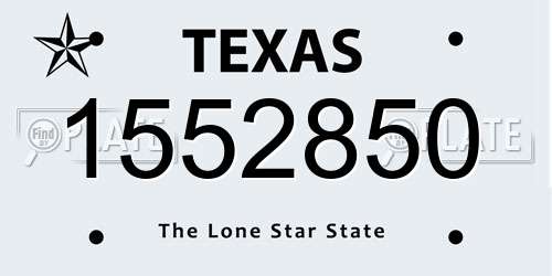 1552850 Texas License Plate
