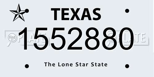 1552880 Texas License Plate