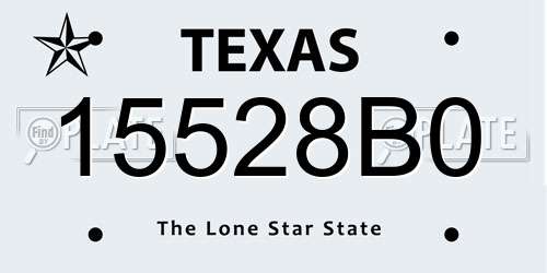 15528B0 Texas License Plate