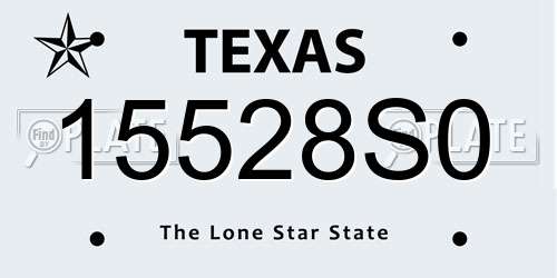 15528S0 Texas License Plate