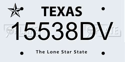 15538DV Texas License Plate