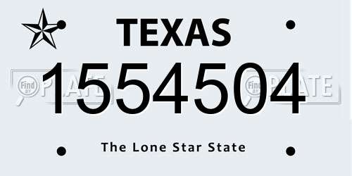 1554504 Texas License Plate