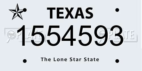 1554593 Texas License Plate