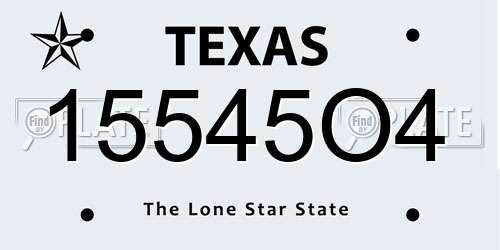 15545O4 Texas License Plate