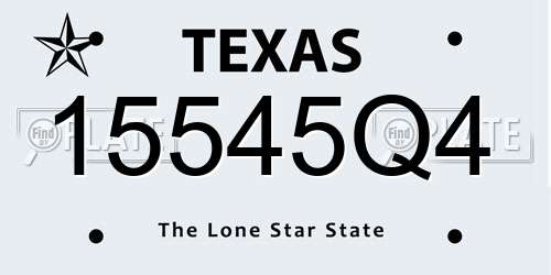 15545Q4 Texas License Plate