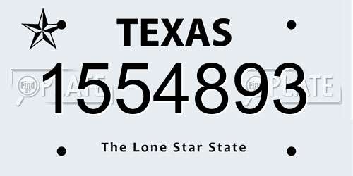 1554893 Texas License Plate