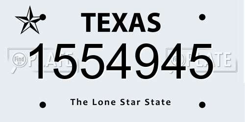 1554945 Texas License Plate