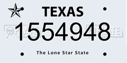 1554948 Texas License Plate