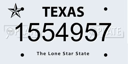 1554957 Texas License Plate