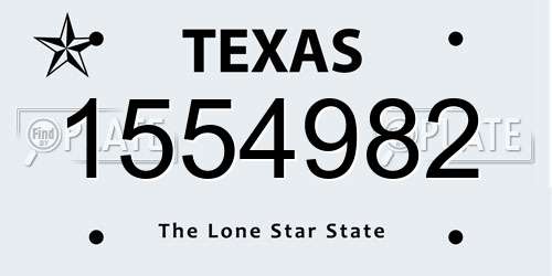 1554982 Texas License Plate