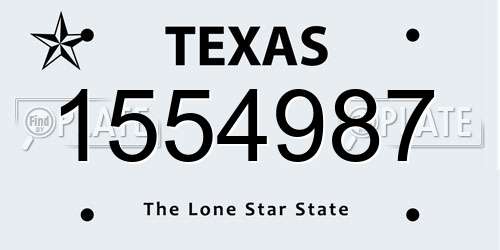 1554987 Texas License Plate