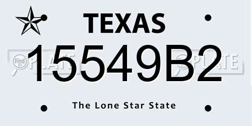 15549B2 Texas License Plate