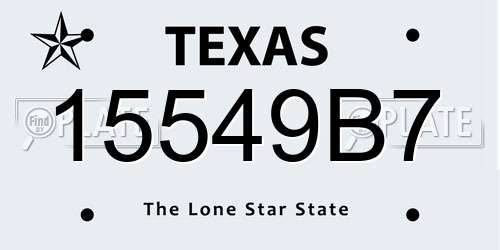 15549B7 Texas License Plate