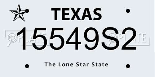 15549S2 Texas License Plate