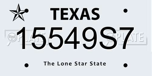 15549S7 Texas License Plate