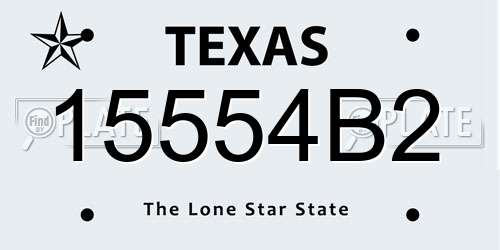 15554B2 Texas License Plate