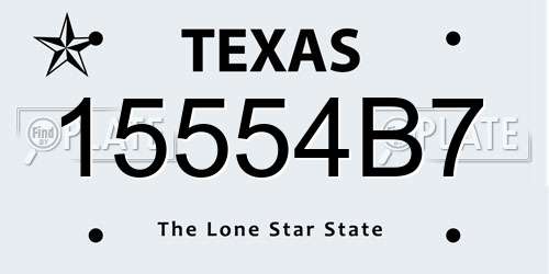15554B7 Texas License Plate