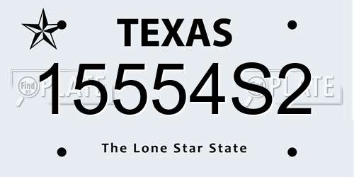 15554S2 Texas License Plate