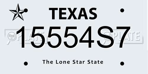 15554S7 Texas License Plate