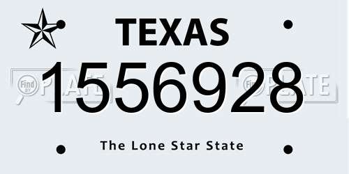 1556928 Texas License Plate