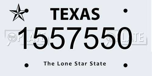 1557550 Texas License Plate