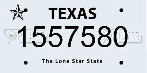 1557580 Texas License Plate