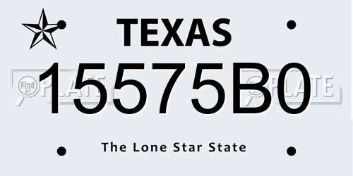 15575B0 Texas License Plate