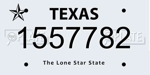 1557782 Texas License Plate