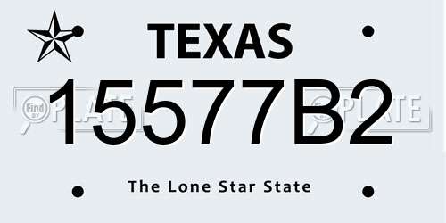 15577B2 Texas License Plate