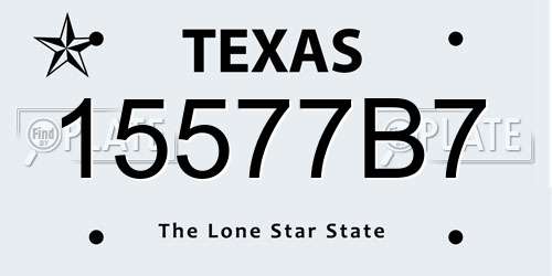 15577B7 Texas License Plate