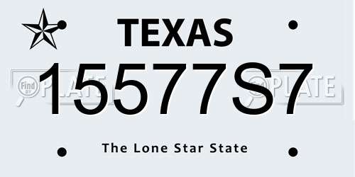 15577S7 Texas License Plate