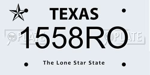 1558RO Texas License Plate