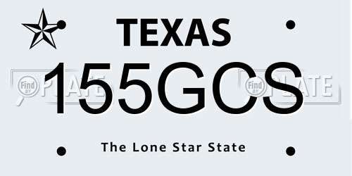 155GCS Texas License Plate