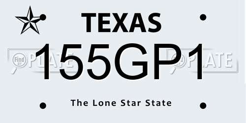 155GP1 Texas License Plate