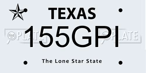 155GPI Texas License Plate