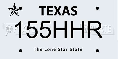 155HHR Texas License Plate