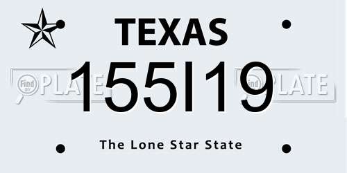 155I19 Texas License Plate