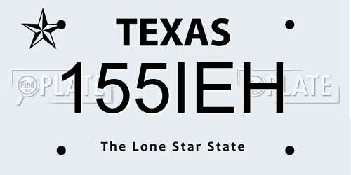 155IEH Texas License Plate