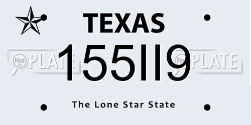 155II9 Texas License Plate