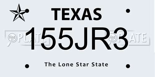 155JR3 Texas License Plate