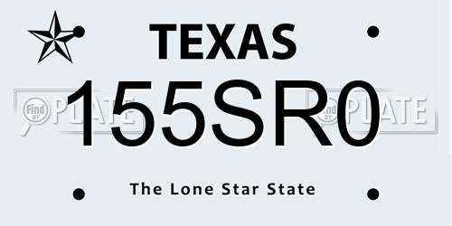 155SR0 Texas License Plate