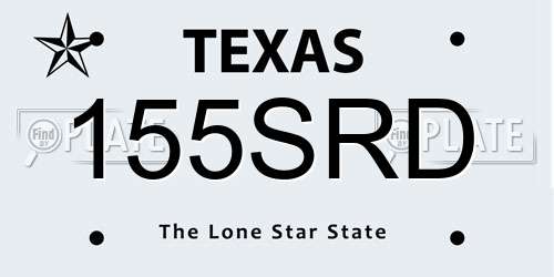 155SRD Texas License Plate