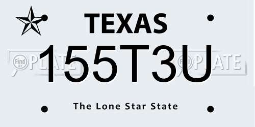 155T3U Texas License Plate