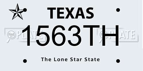 1563TH Texas License Plate