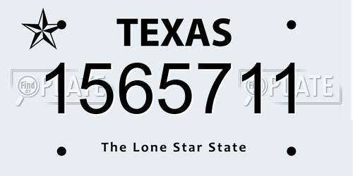 1565711 Texas License Plate