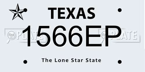 1566EP Texas License Plate