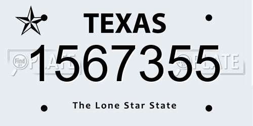 1567355 Texas License Plate