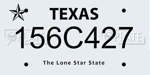 156C427 Texas License Plate